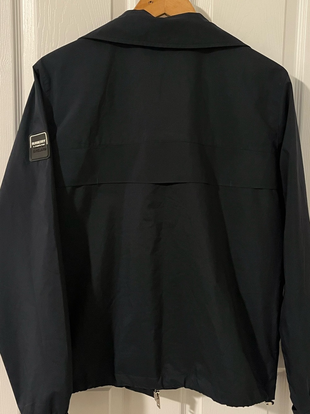 Lightweight Navy Burberry Zip Jacket with Signature Plaid Lining - Picture 3 of 4
